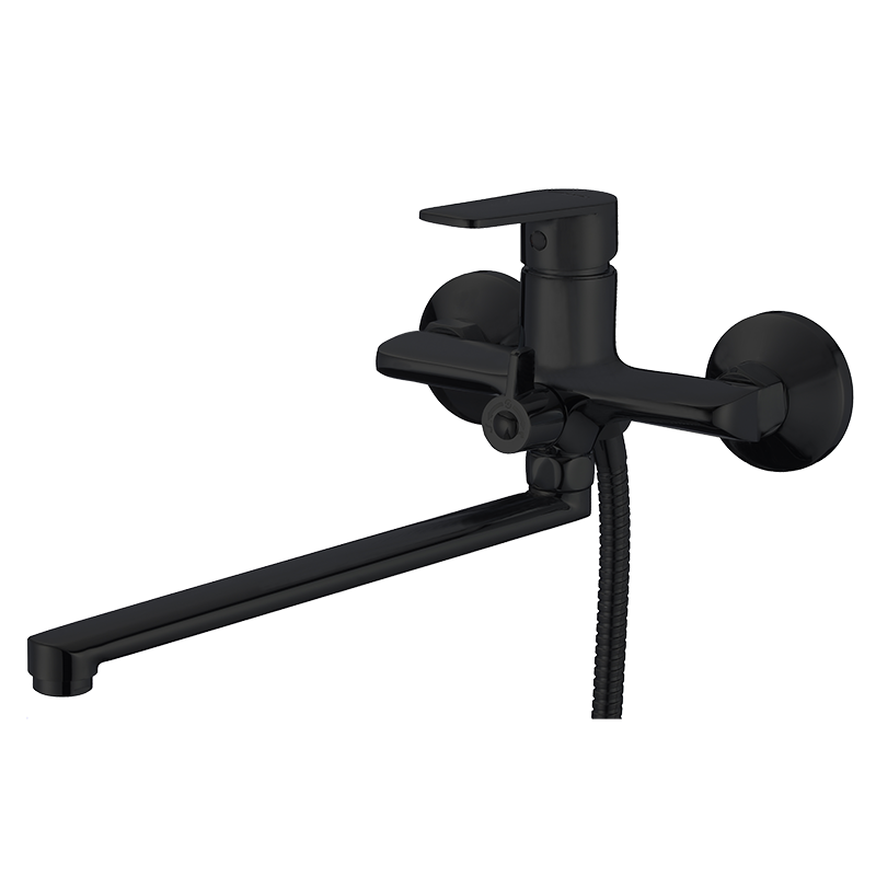 Смеситель для ванны с длинным изливом PLATT BLACK